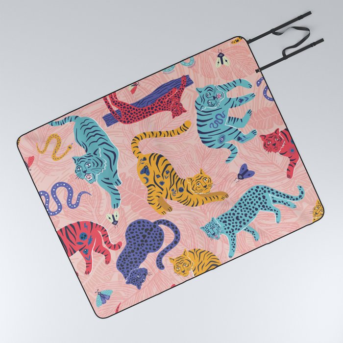 Here Little Kitty - Tigers and Leopards Picnic Blanket