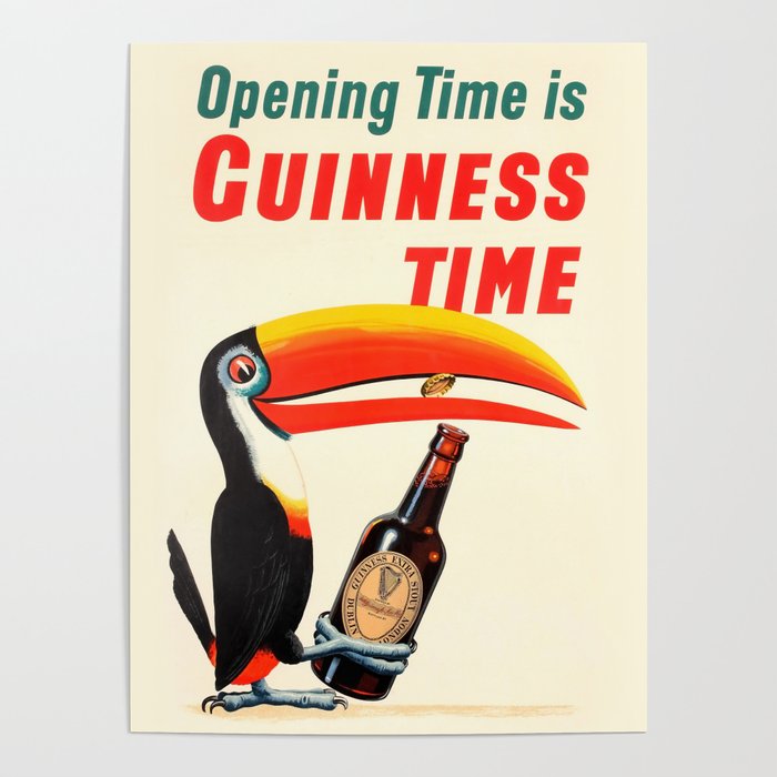 0001 - Opening Time Is Guinness Time (Toucan) Poster Poster