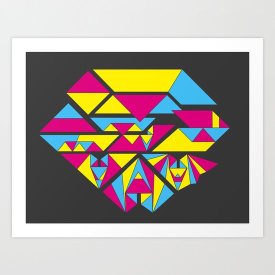 Bat origami Art Print