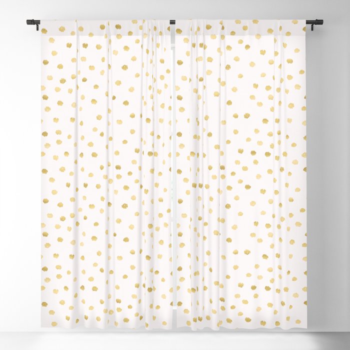 Golden Dots White Blackout Curtain