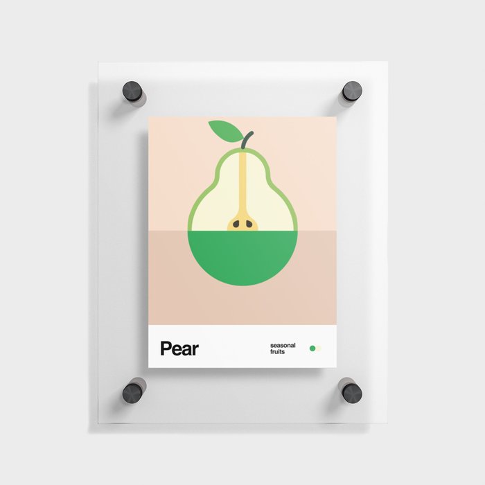 Pear Minimalist Fruit Graphic Design - Seasonal Fruits Floating Acrylic Print