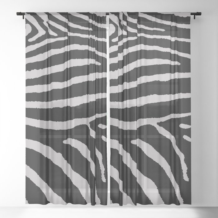 Black and Gray Zebra 279 Sheer Curtain