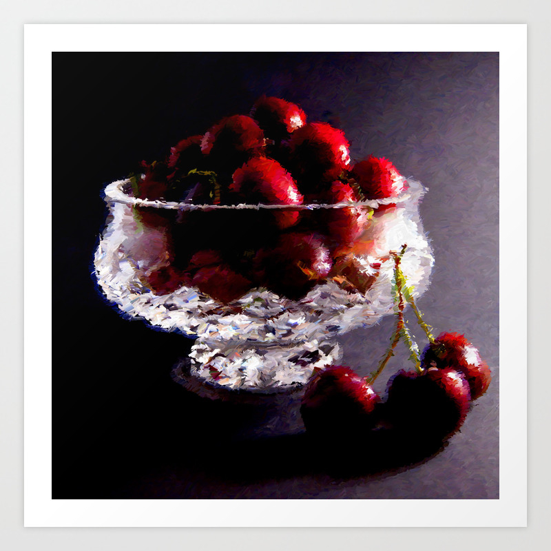 Bowl Of Cherries Abstract Art Print By Danaroper Society6