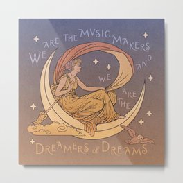 Dreamer of Dreams Metal Print | Music, Whimsical, Willywonka, Vintage, Chocolatefactory, Ode, Illustration, Dreamer, Graphicdesign, Bradbury 