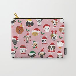 Christmas Dog Pattern Illustration Carry-All Pouch