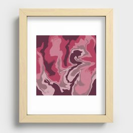 Abstract fluid elegant marbled pattern with pink tones Recessed Framed Print