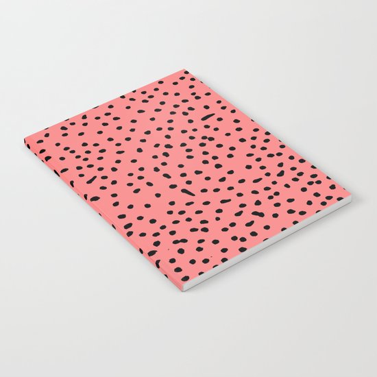 Black Dots on Coral Notebook