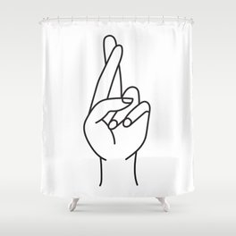 Fingers Crossed Shower Curtain