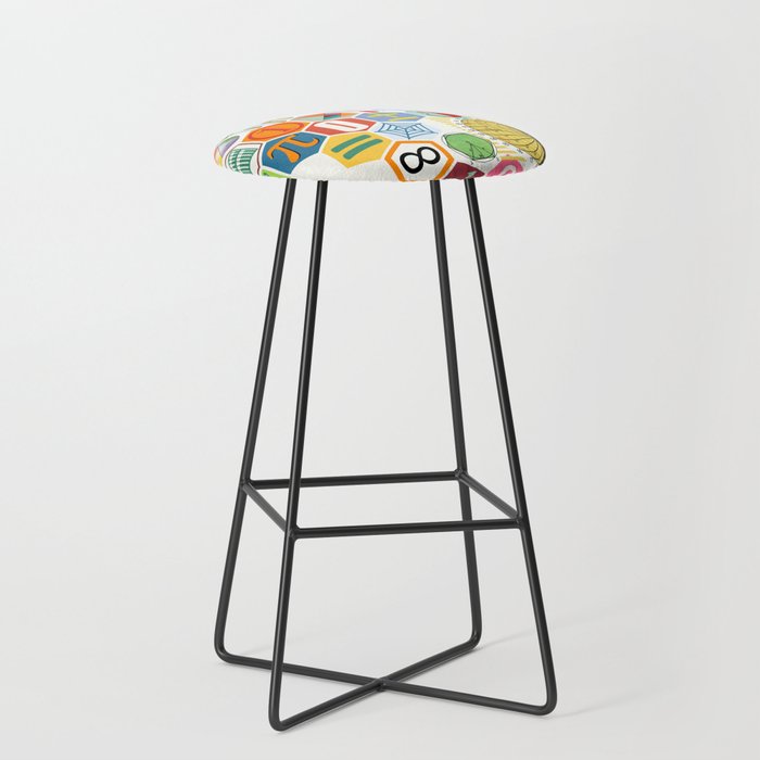 Math in color (white Background) Bar Stool