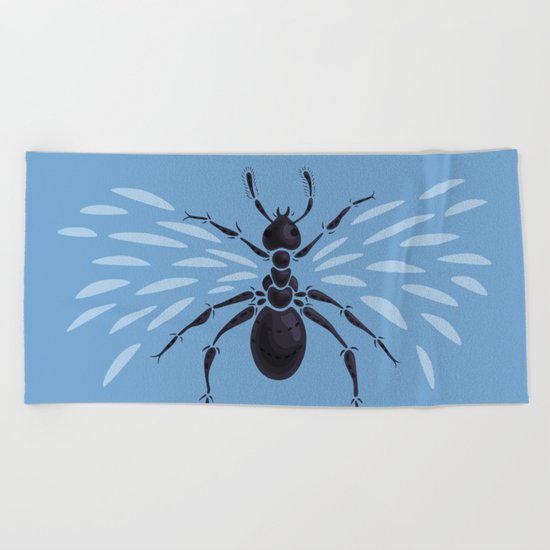 Weird Abstract Flying Ant Beach Towel