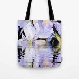 Purple Watercolor Iris Landscape Tote Bag