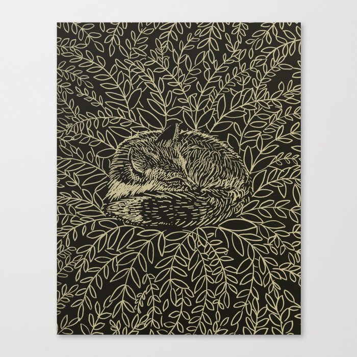 sleepy fox Canvas Print