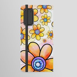 Doodle Daisy Flower Pattern 05 Android Wallet Case
