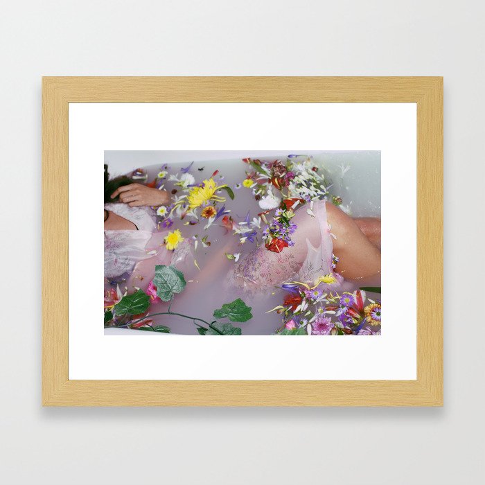 Floral Bath Framed Art Print
