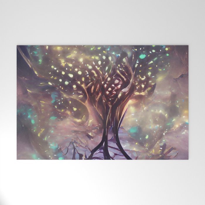 Tree of Life Abstract Scripture Inspired Bible AI Art Welcome Mat