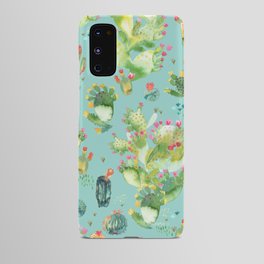 Western Paddle Cactus Plants Spring Botanical Watercolor Mint  Android Case