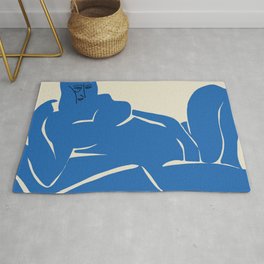 Reclining nude vlue cut out Rug