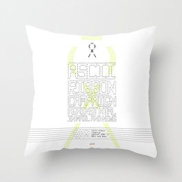 ASCII Ribbon Campaign against HTML in Mail and News – White Throw Pillow