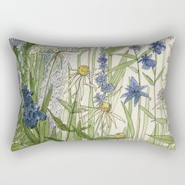 Wildflowers 2 watercolor Rectangular Pillow