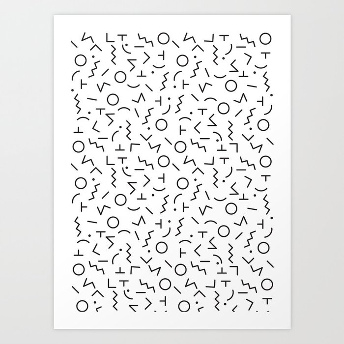 アート・デザイン・音楽 From Matt Black to Memphis Memphis Style Geometric 725 Black and Linen white
