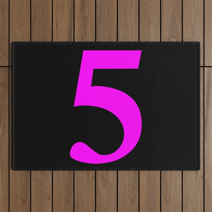 5 (FUCHSIA & BLACK NUMBERS) Outdoor Rug