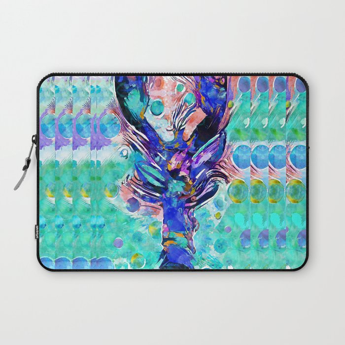 Colorful Whimsical Beach Art - Wild Lobster Laptop Sleeve