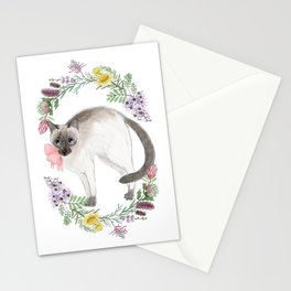 Pixie the Chocolate Siamese Cat Stationery Cards