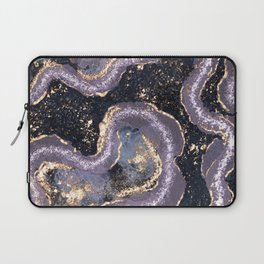 Purple and Gold Abstract Alcohol Ink Laptop Sleeve