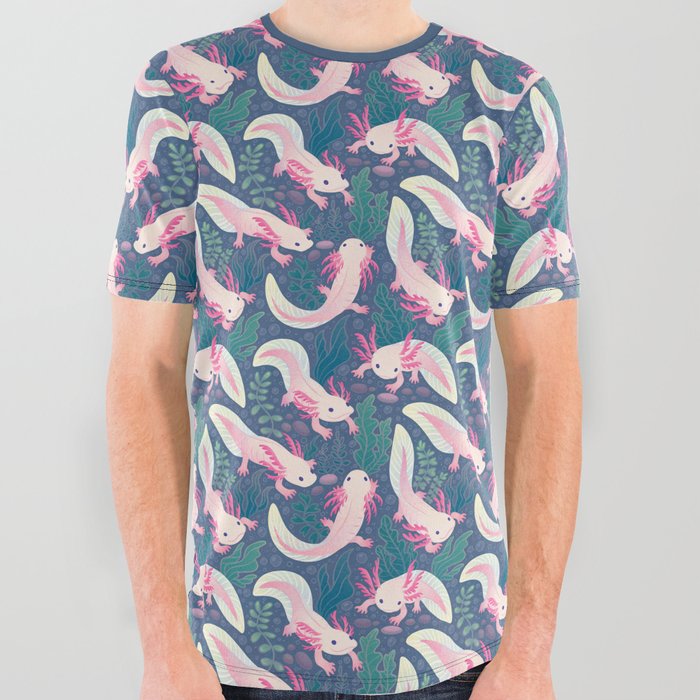 Axolotls All Over Graphic Tee