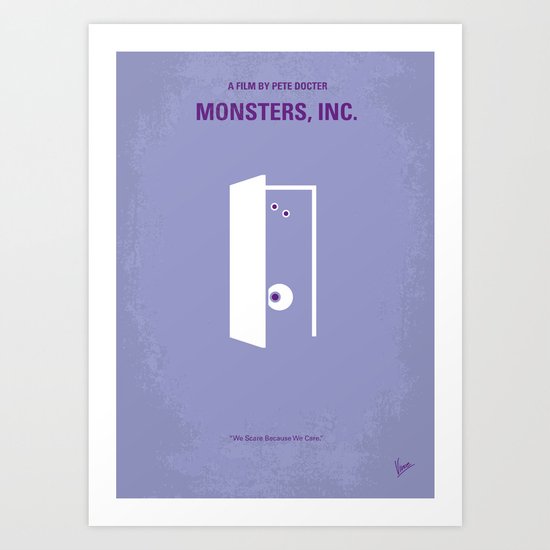 No161 My Monster Inc minimal movie poster Art Print