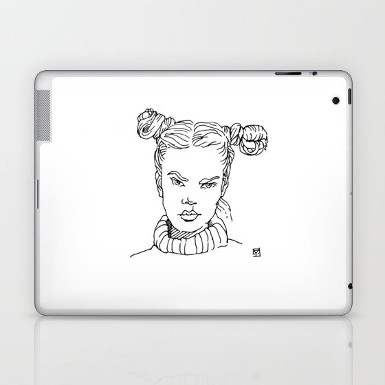 Young woman with pigtails Laptop & iPad Skin