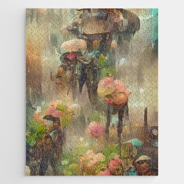 Rain Soaked Roses Jigsaw Puzzle