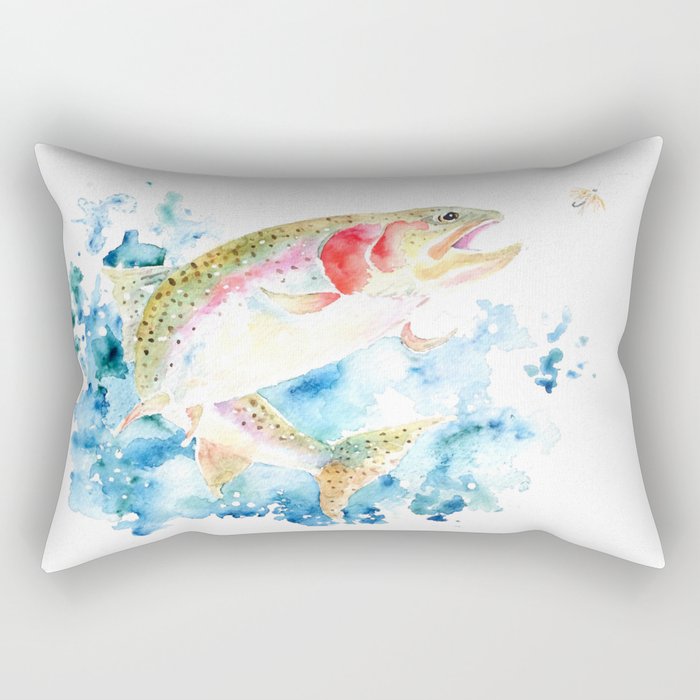 Rainbow Trout Rectangular Pillow