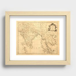 This vintage map of India and Southeast Asia was designed in 1750.  Recessed Framed Print