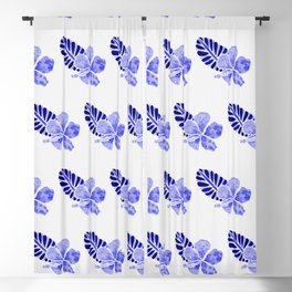 Hibiscus Tropical - Blue Blackout Curtain