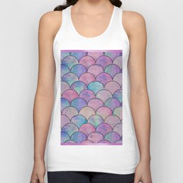 Informe Abstracta Pink Fish Scale Pattern Scallop Abstract Design Tank Top