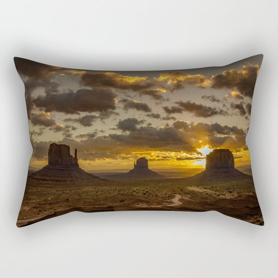 Monument Valley - Vivid Sunrise Rectangular Pillow