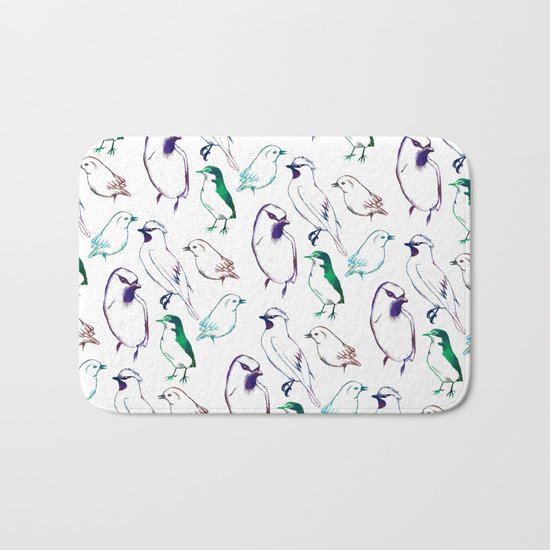 Coloured Birds Bath Mat