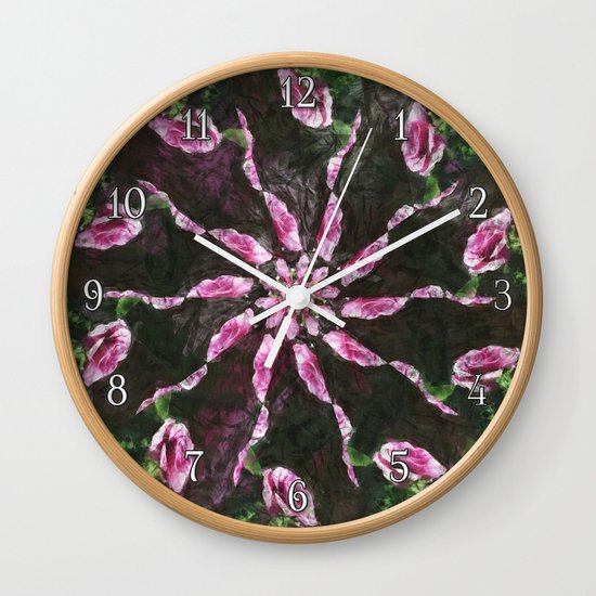 Rosas Moradas 2 Kaleidoscope 6 Wall Clock