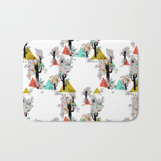 Tree Triangles Bath Mat