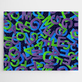 Blue & Purple Color Alphabet Design Jigsaw Puzzle
