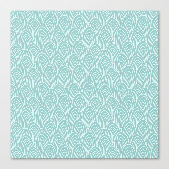 Blue Scribbles Pattern 09 Canvas Print