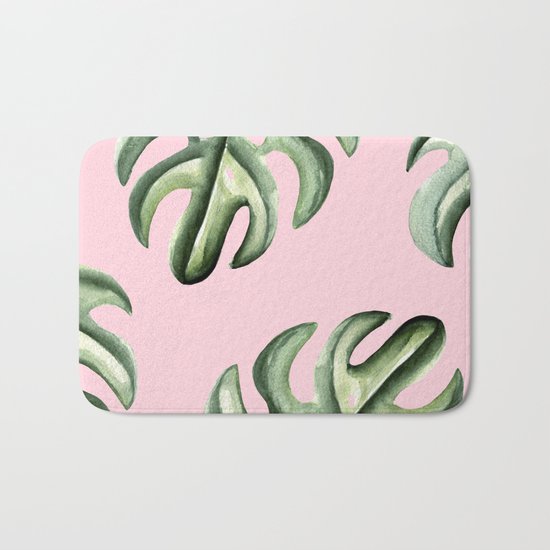 Green leaves Bath Mat