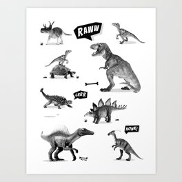 Dinosaur Hunt Art Print