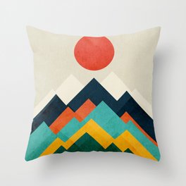 Geometric Western pattern - Dark Earth colours Throw Pillow by Suneldesigns