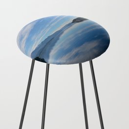 Argentina Photography - Big Lake Reflecting The Blue Cloudy Sky Counter Stool