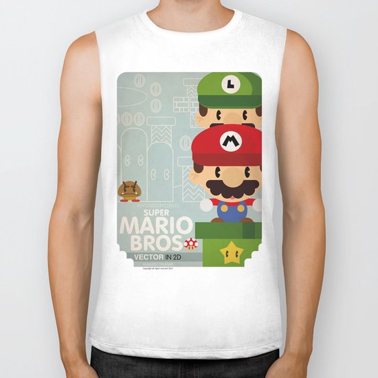mario bros 2 fan art Biker Tank