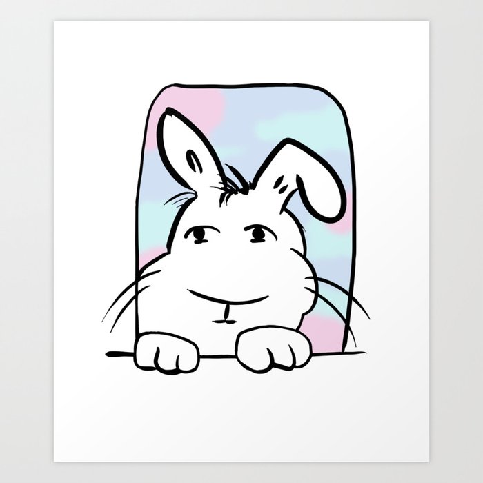 Bunny on a Lookout Art Print