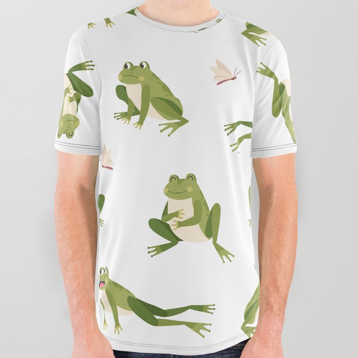 Frogs Pattern All Over Graphic Tee