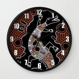 Aboriginal Crocodile Authentic Aboriginal Art Wall Clock